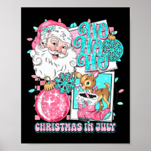 Poster Natal Rosa Em Julho Papais noeis Retroristas Disco