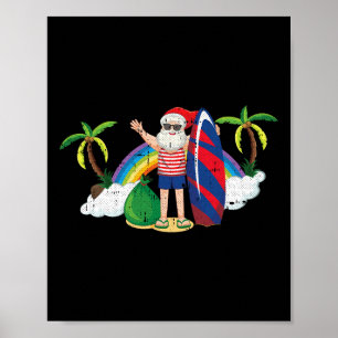 Poster Natal Surfe de Natal em Julho Verão Tropical Be