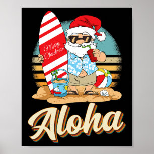 Poster Natal Tropical Aloha Papai Noel Natal Em Julho H