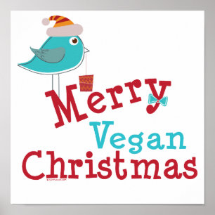 Póster Natal Vegan Feliz