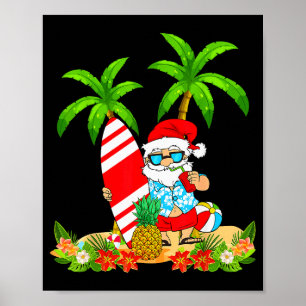 Poster Natal Verão Surfando Natal Em Julho Praia Férias