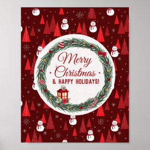 Poster Natal vermelho moderno