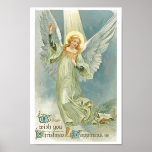 Póster Natal vintage Angel