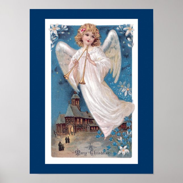 Poster Natal vintage Angel (Frente)