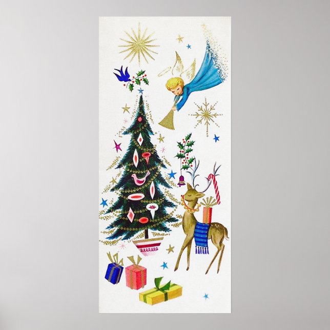 Poster Natal vintage Anjo-poster de-renas (Frente)