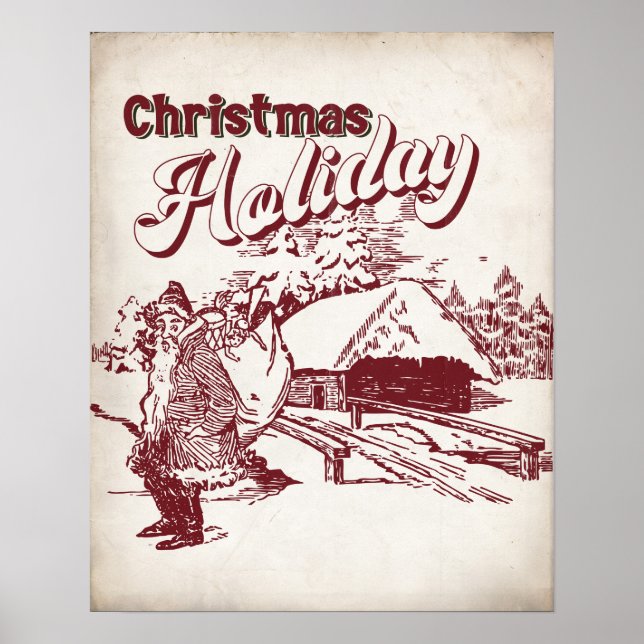 Poster Natal Vintage Feriado  (Frente)