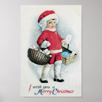 Poster Natal vintage Girl