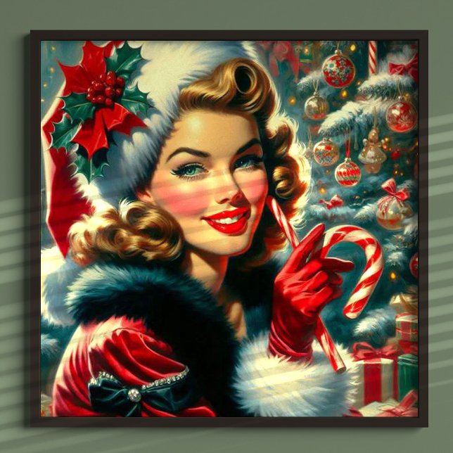Poster Natal vintage Girl (Criador carregado)