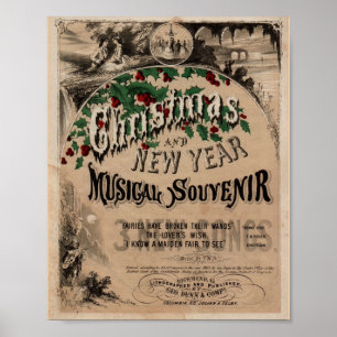 Poster Natal vintage musical