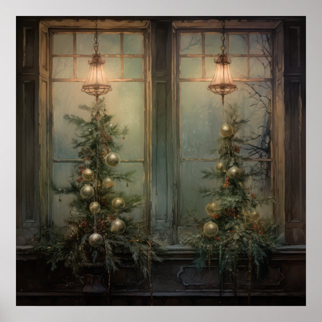 Poster Natal vintage Noturno (Frente)