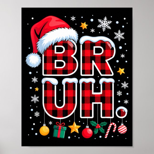 Poster Natal Xadrez Engraçado Bruh  (Frente)