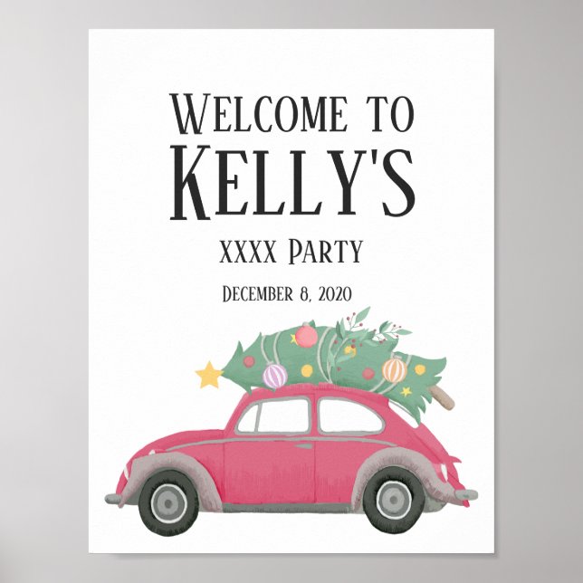 Poster natal, xmas, babyboy, árvore de natal, carro (Frente)