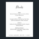 Poster Natasha Black Beks Menu Rustic Weding Sign<br><div class="desc">Este símbolo de casamento do Bebidas elegante deixa seus convidados saberem o que é o menu de bar. Apresenta uma escrita caligráfica rustica, preta, escrita à mão e uma tipografia limpa para um olhar chic, moderno e minimalista. Projetado para combinar com a nossa coleção de casamento da na moda Natasha....</div>