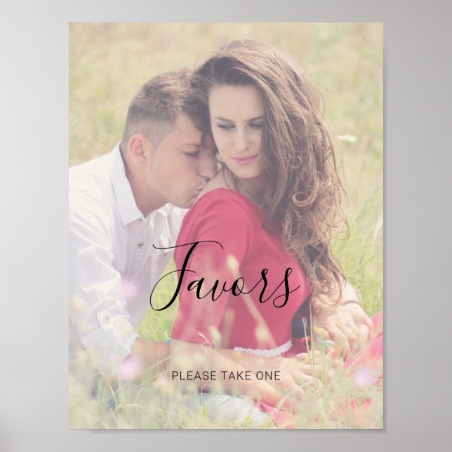 Poster Natasha Rustic Script Favorece Foto De Sinal De Ca (Frente)