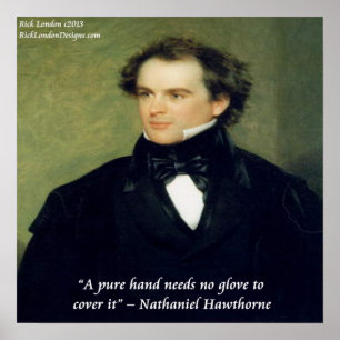 Poster Nathaniel Hawthorne Pure Mãos Pura Sabedoria Poste