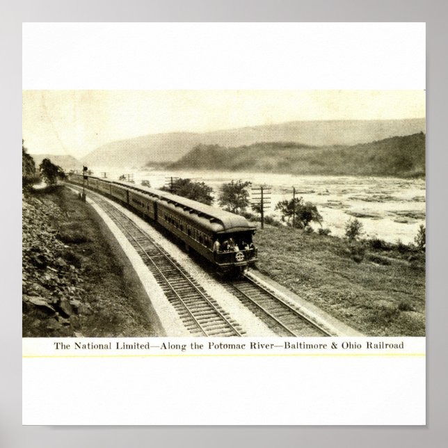 Póster National Limited Baltimore & Ohio Railroad 1920 (Frente)