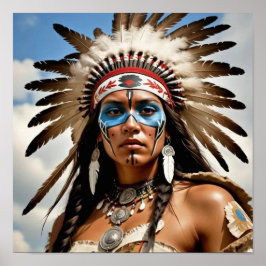 Poster Native American Girl warrior