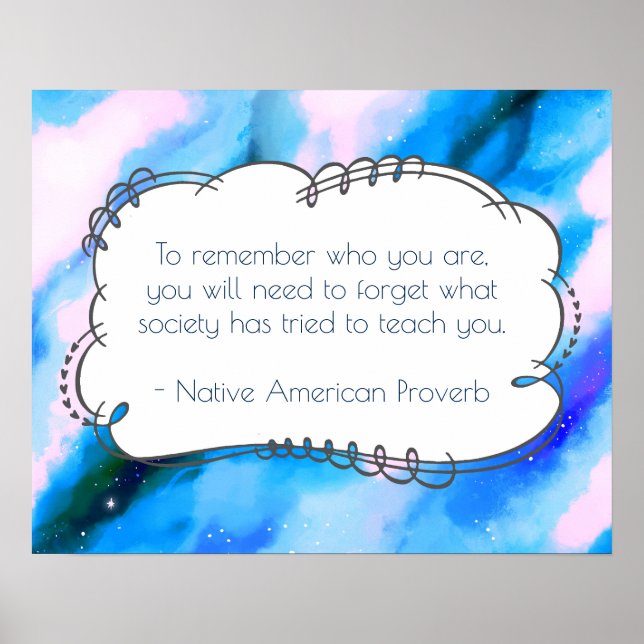 Póster Native American Proverb Inspirational Wise Saying (Frente)