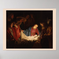Natividade Bebê Jesus e Mary Arte Iluminada