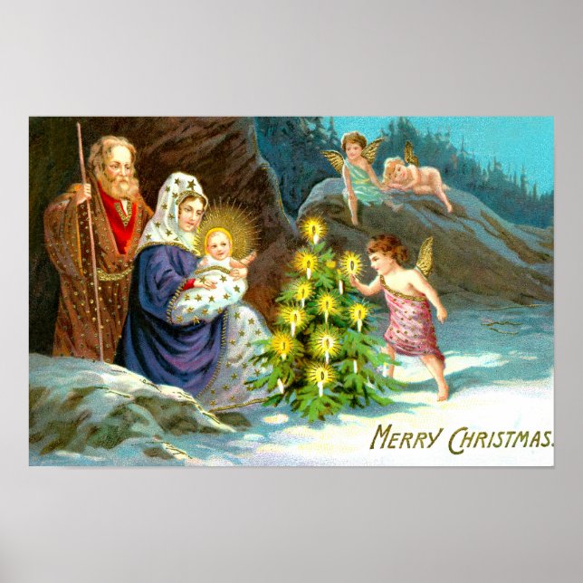 Póster Natividade na neve (Frente)