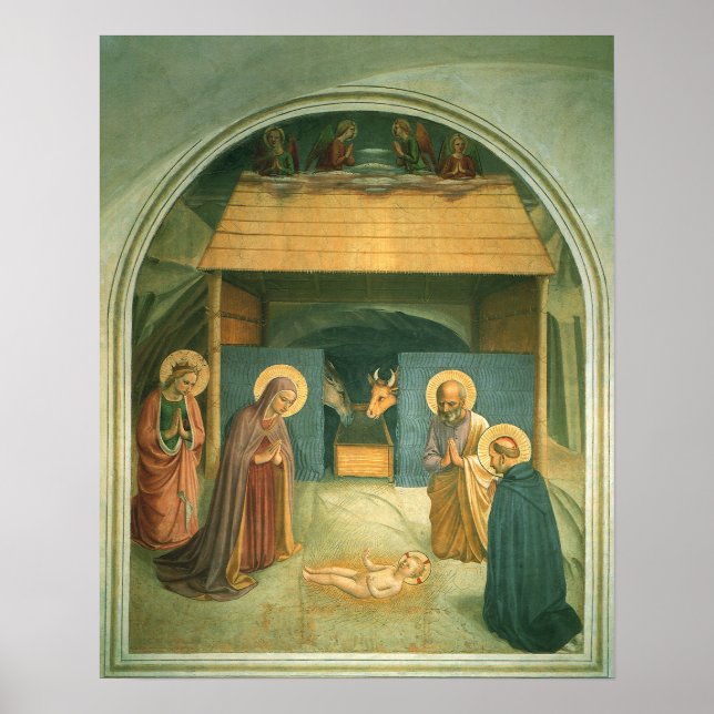 Poster Natividade por Fra Angelico (Frente)