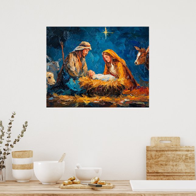 Poster Nativity Scene, beautiful illustration, (Cozinha)