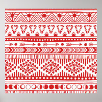 Nativo Americano: Red Ink Doodle.