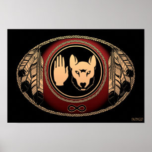 Poster nativo animal do impressão do espírito do