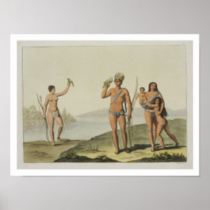 Póster Nativos de Guyana (litho da cor)