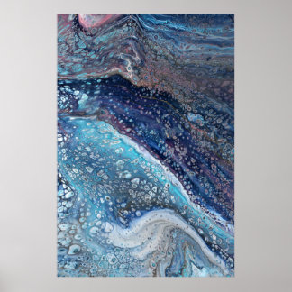 Poster Natural Attraction 2 Blue Geode Abstract Print