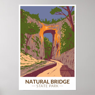 Poster Natural Bridge State Park Virginia Vintage