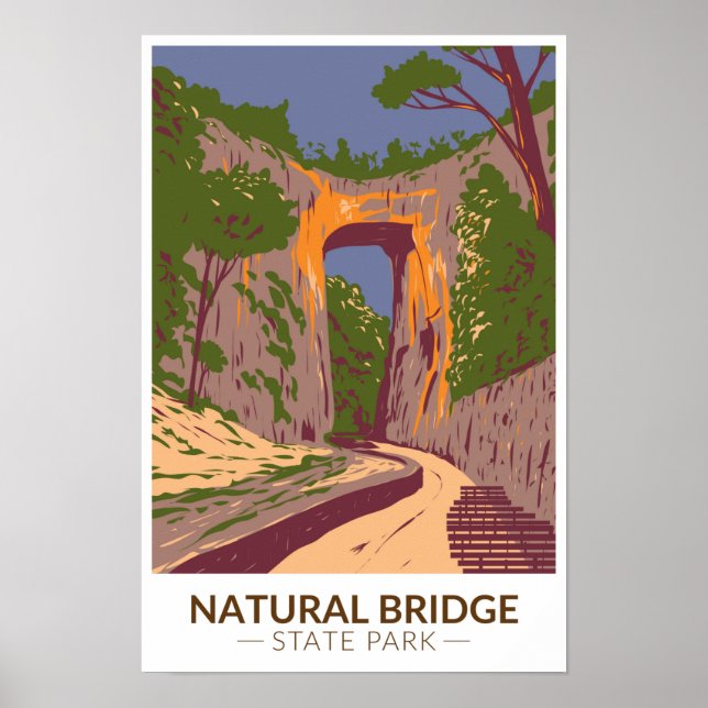 Poster Natural Bridge State Park Virginia Vintage (Frente)