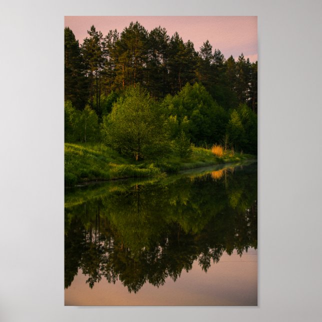 Poster Natural Landscape River Canal Belarus (Frente)