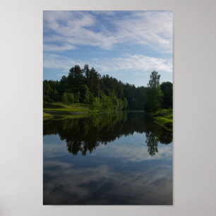 Poster Natural Landscape River Canal Belarus