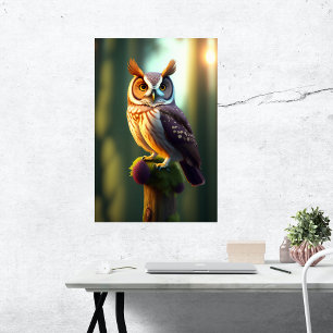 Poster Nature Brown Owl Trabalho de arte