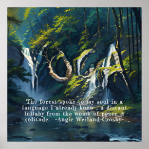 Poster Nature Forest YOGA Texto oculto Cotações principai