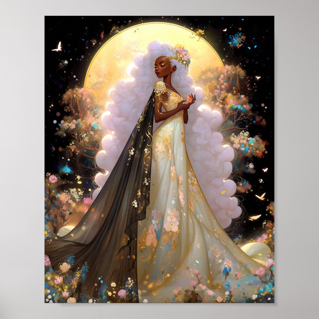 Poster Nature Goddese African American Fantasy Art (Frente)
