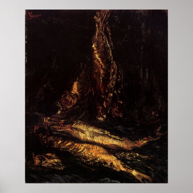 Poster Nature Morta com Bloaters de Vincent van Gogh (Frente)