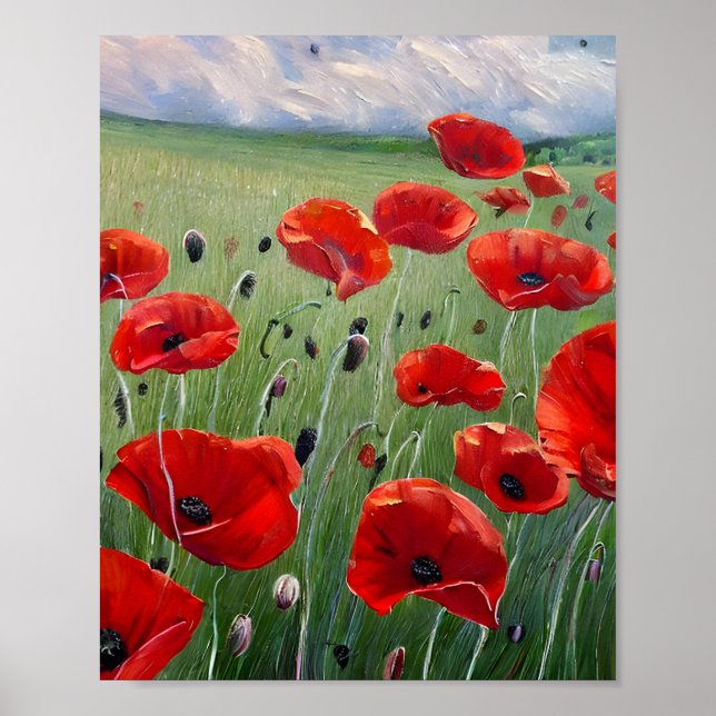Poster Nature Red Poppies (Frente)