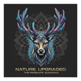 Póster Nature Upgraded - Prismatic Crystal Deer Cyberpunk