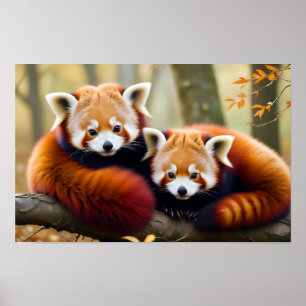 Poster Natureza Animal da Panda Vermelha