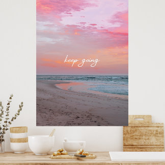 Poster Natureza Azul Cor-De-Rosa, Uma Foto Continua A Ir