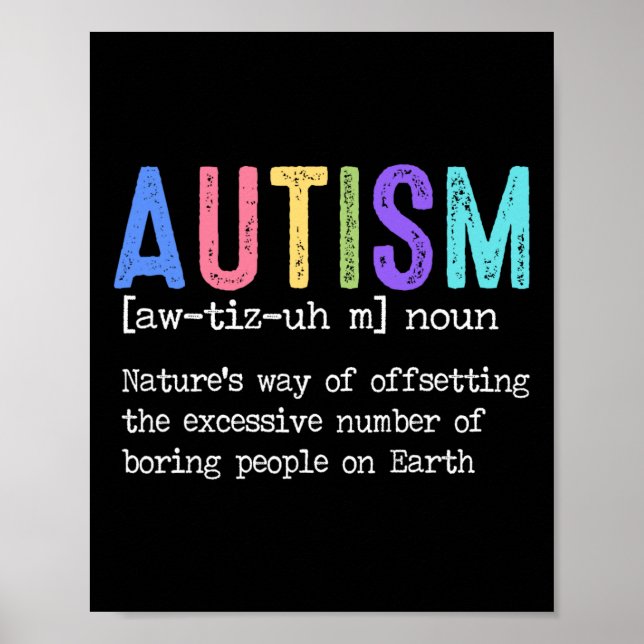 Poster Natureza da definição do autismo Forma de compensa (Frente)