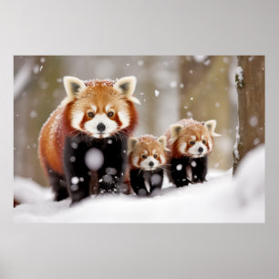 Poster Natureza da Família Animal Red Panda