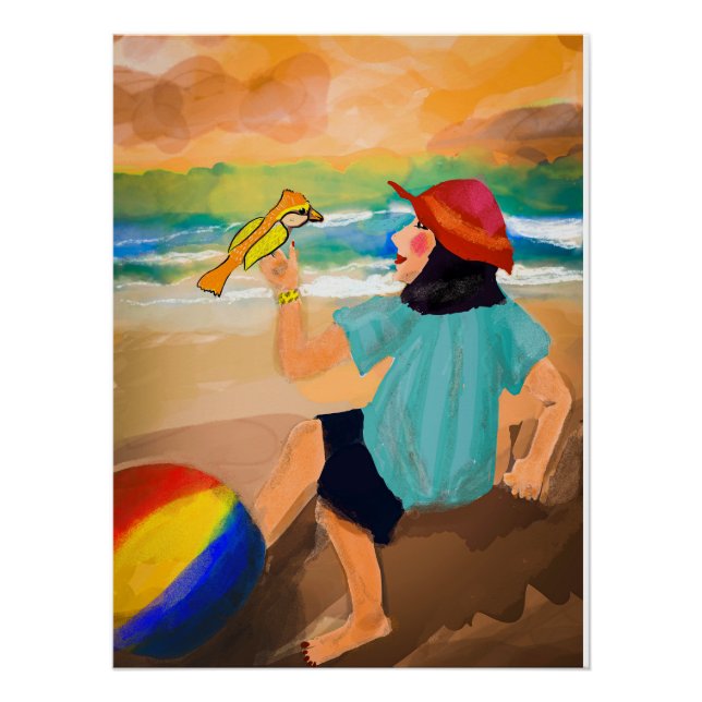 Póster Natureza de tendências para as mulheres e as aves (Frente)