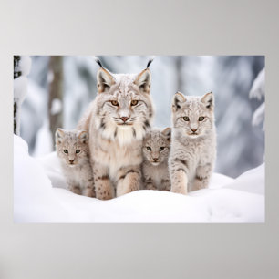 Poster Natureza de vandalismo da família animal Lynx