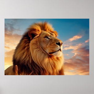 Poster Natureza do Leão Animal Natureza Selvagem majestos