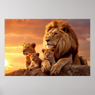 Poster Natureza do Leão Animal Natureza Selvagem majestos