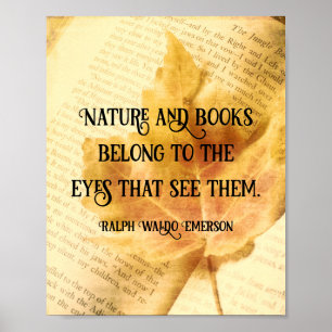 Poster Natureza e livros Emerson citou o tom literário se