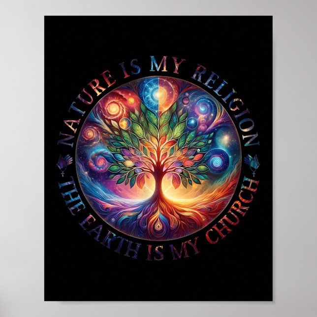 Poster Natureza É Minha Religião A Terra É Minha Igreja M (Frente)